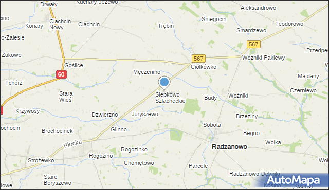 mapa Ślepkowo Królewskie, Ślepkowo Królewskie na mapie Targeo